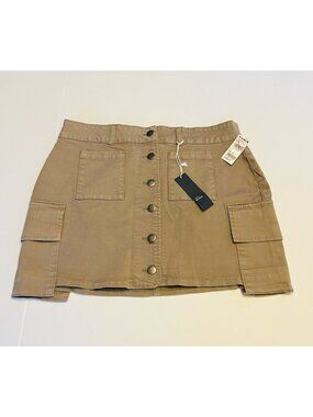 Tilly's Tan Button-Front Mini Skirt